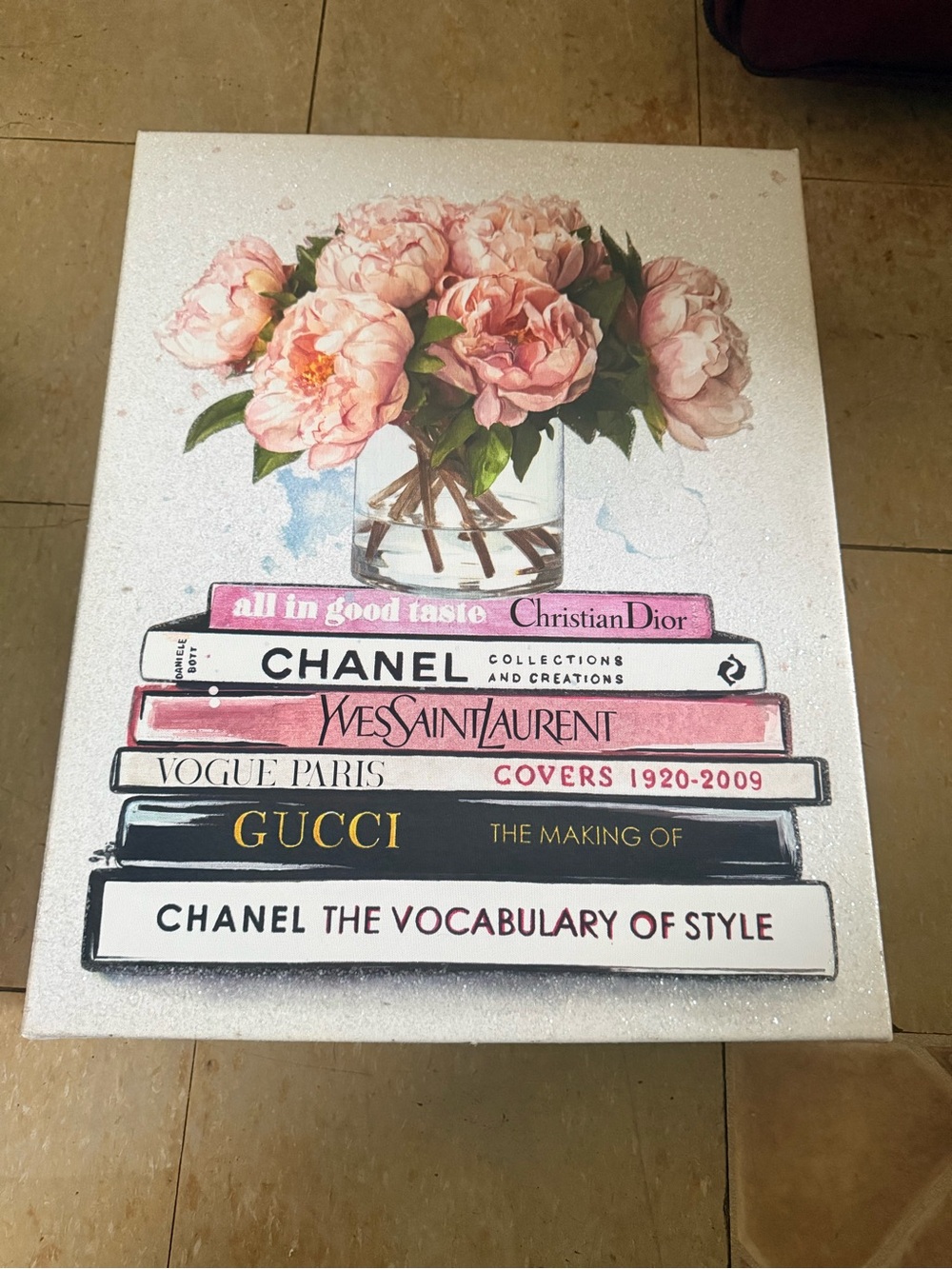Luxury Fashion Stack Wall Art Canvas - Pink Floral 3 for 25